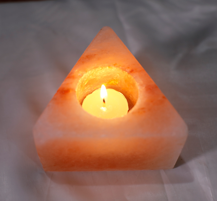 Tea Light Candle (Triangle) Shaped Himalayan Salt Lamp