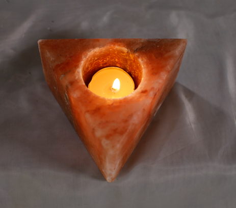 Tea Light Candle (Triangle) Shaped Himalayan Salt Lamp