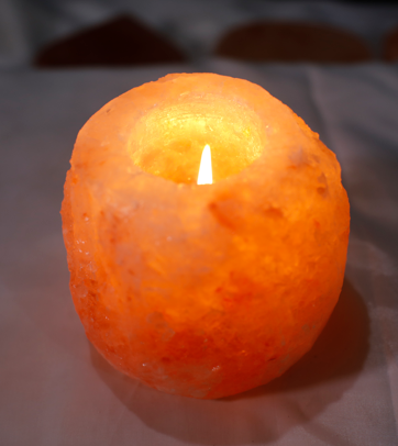 Tea Light Candle (Natural) Shaped Himalayan Salt Lamp