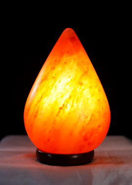 3.5kg Small Tear Drop Shaped Himalayan Salt Lamp - Marble Base (12V)