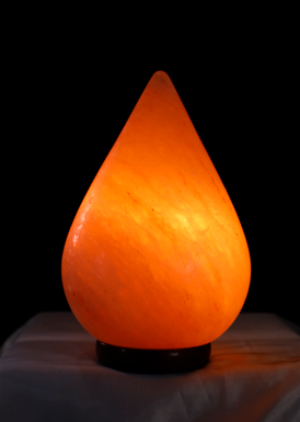 4.5kg Large Tear Drop Shaped Himalayan Salt Lamp - Marble Base (12V)