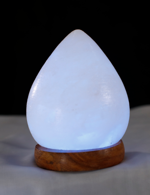 USB Tear Drop Shaped (Colour Changing) Himalayan Salt Lamp - Marble Base (12V)