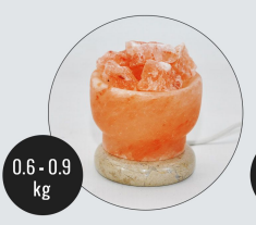 USB Fire Bowl (Chunks) Shaped Himalayan Salt Lamp - Marble Base (12V)