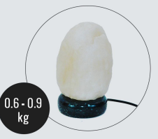 USB Natural Shaped (White) Himalayan Salt Lamp - Marble Base (12V)