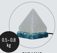 USB Pyramid Shaped (White) Himalayan Salt Lamp - Marble Base (12V)
