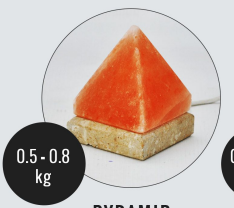 USB Pyramid Shaped Himalayan Salt Lamp - Marble Base (12V)