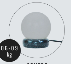 USB Sphere Shaped (White) Himalayan Salt Lamp - Marble Base (12V)