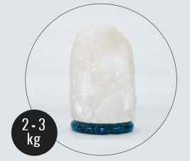 2-3kg Natural Shaped (White) Himalayan Salt Lamp - Marble Base (12V)