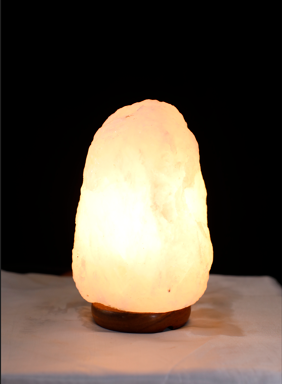 1-2kg Natural Shaped (White) Himalayan Salt Lamp - Marble Base (12V)