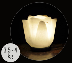 4kg Flower Shaped (White) Himalayan Salt Lamp - Marble Base (12V)