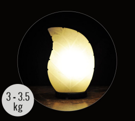 3.5kg Leaf Shaped (White) Himalayan Salt Lamp - Marble Base (12V)