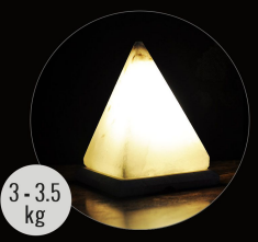 3.5kg Pyramid Shaped (White) Himalayan Salt Lamp - Marble Base (12V)