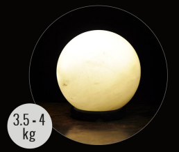 4kg Sphere Shaped (White) Himalayan Salt Lamp - Marble Base (12V)