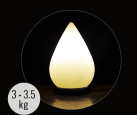 3.5kg Tear Drop Shaped (White) Himalayan Salt Lamp - Marble Base (12V)