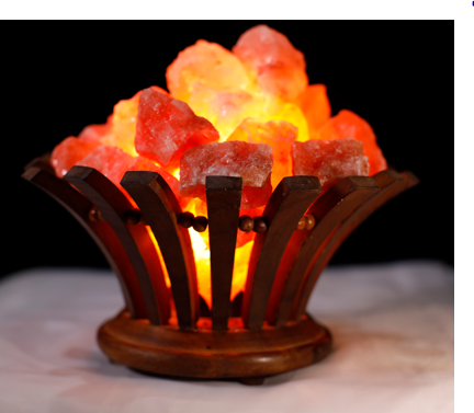 Wooden Round Basket With Natural Rocks (12v)