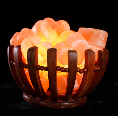 Wooden Bowl With Hearts (12v)