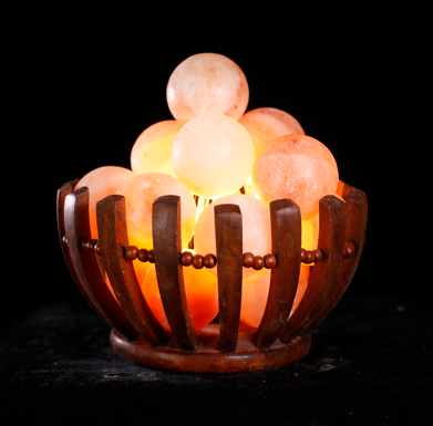 Wooden Bowl With Spheres (12v)